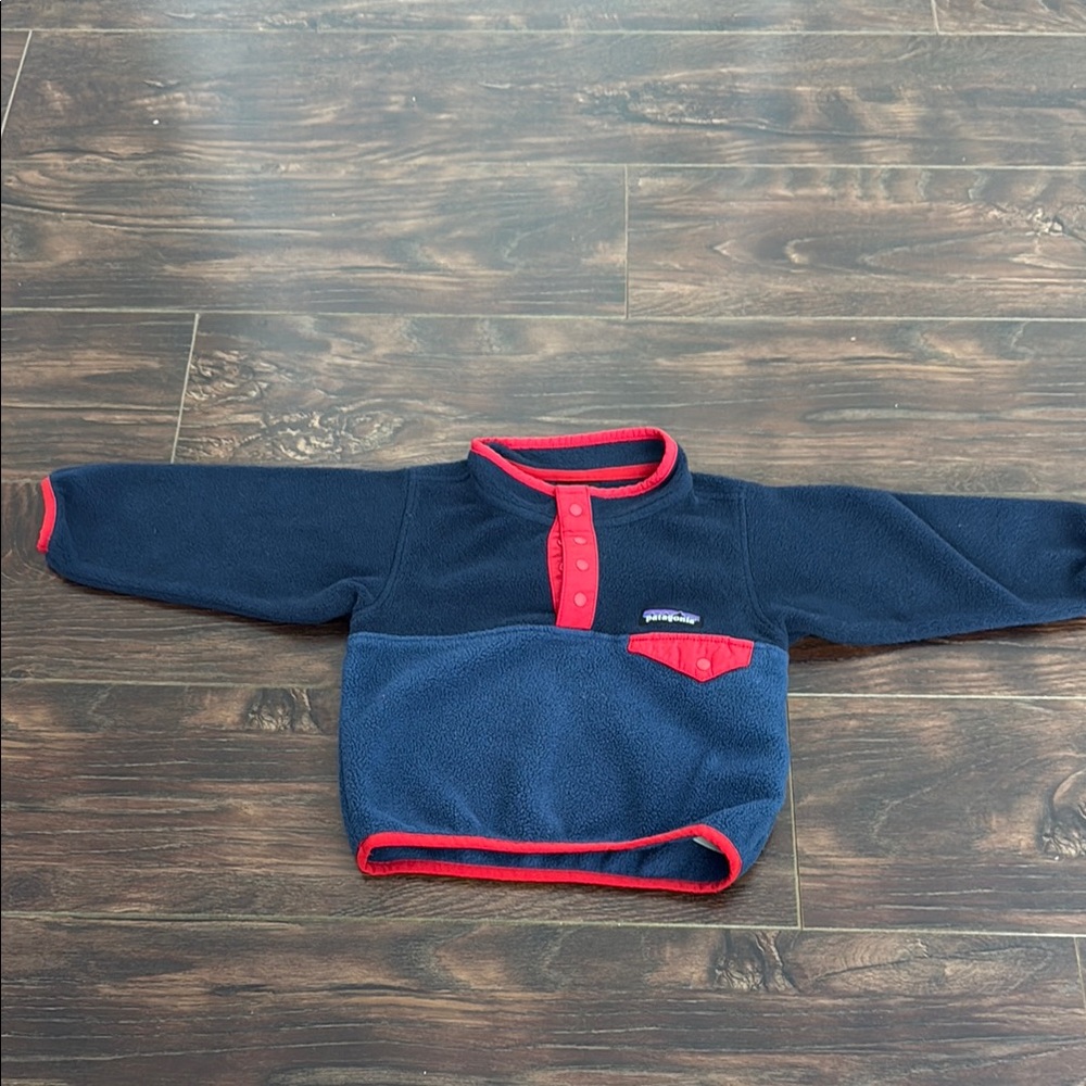 Navy and Red Fleece Pullover